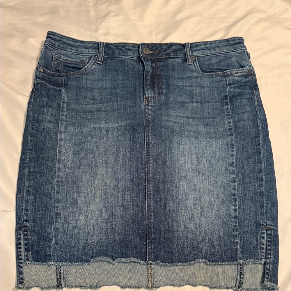 Kut from the Kloth Blue Denim Skirt